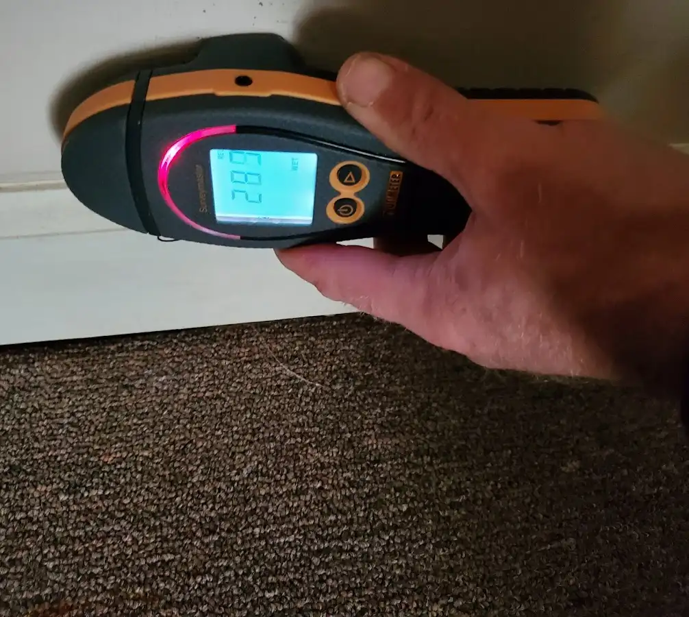 Moisture detection at baseboard during Sewage Cleanup & Sanitation in Kimberly